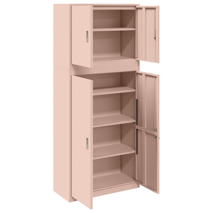 Opbergkast 2 st Roze 90 x 40 x 210 cm Staal Vergrendelbaar