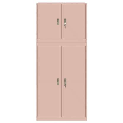 Opbergkast 2 st Roze 90 x 40 x 210 cm Staal Vergrendelbaar