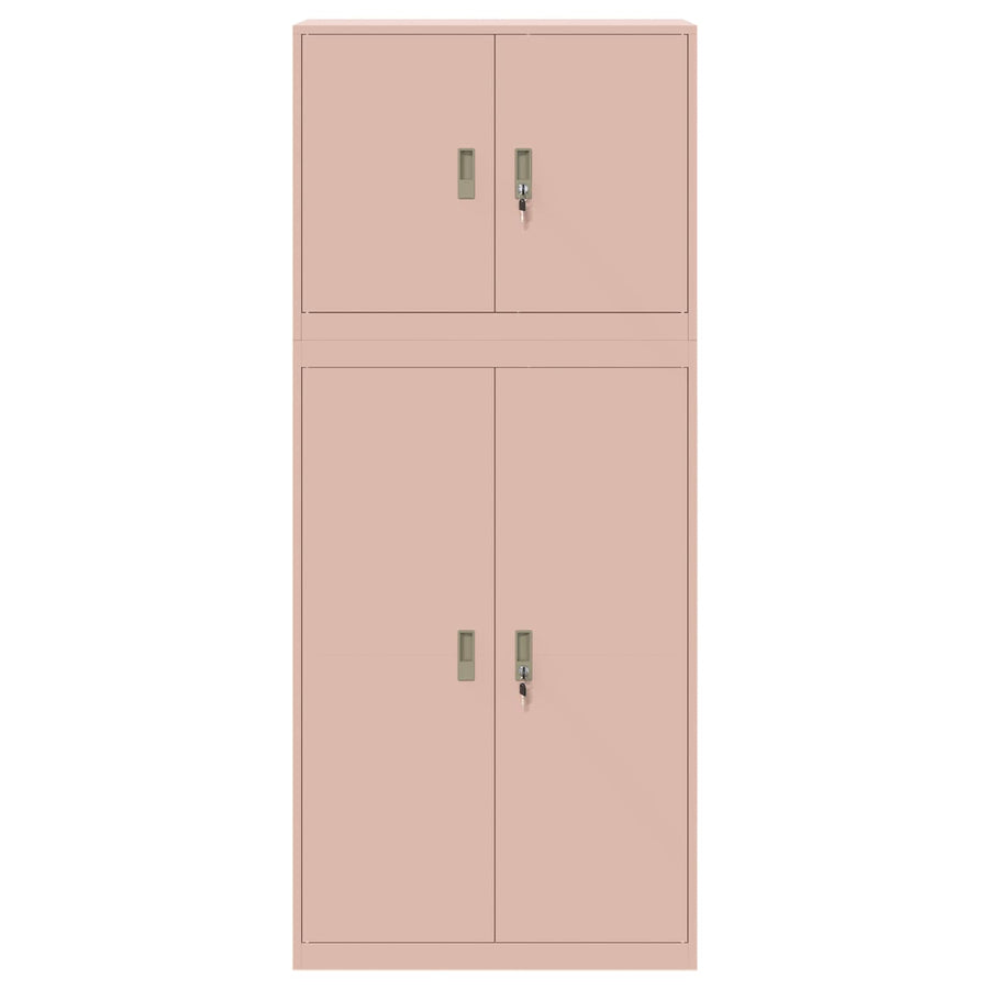 Opbergkast 2 st Roze 90 x 40 x 210 cm Staal Vergrendelbaar
