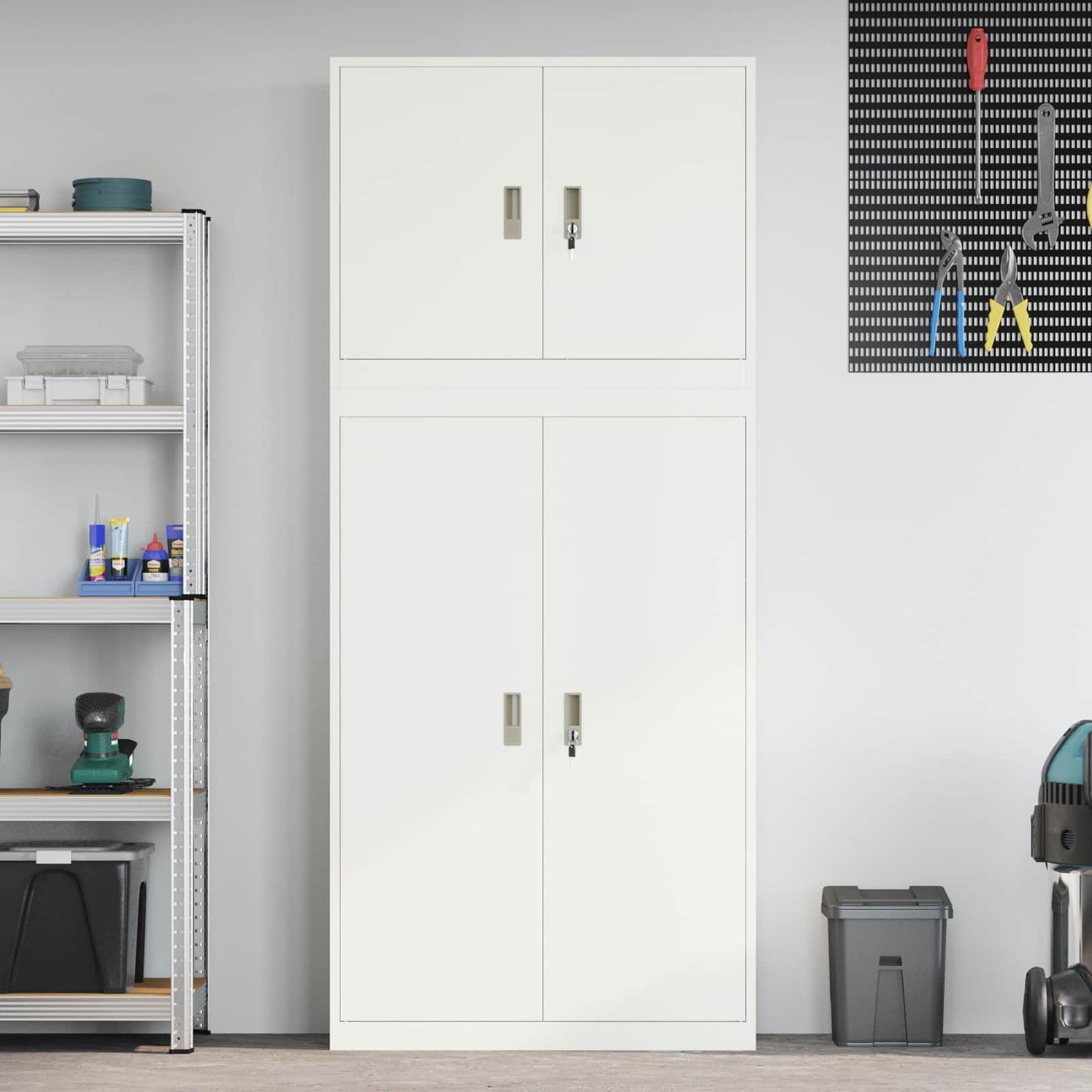 Opbergkast 2 st Wit 90 x 40 x 210 cm Staal Vergrendelbaar