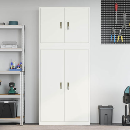 Opbergkast 2 st Wit 90 x 40 x 210 cm Staal Vergrendelbaar
