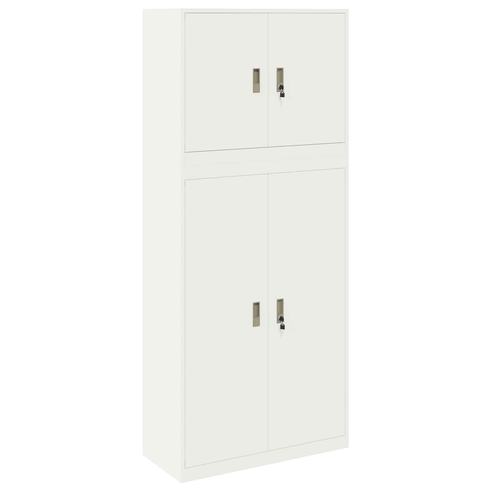 Opbergkast 2 st Wit 90 x 40 x 210 cm Staal Vergrendelbaar