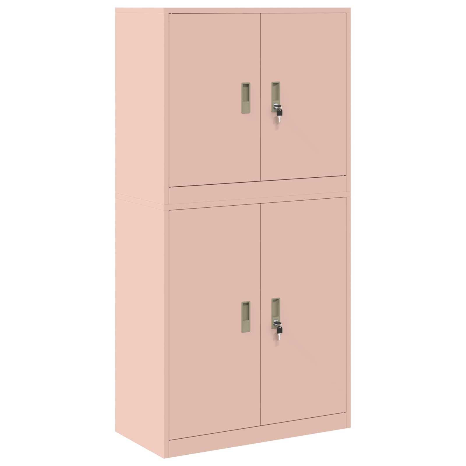 Opbergkast 2 st Roze 80 x 40 x 160 cm Staal Vergrendelbaar