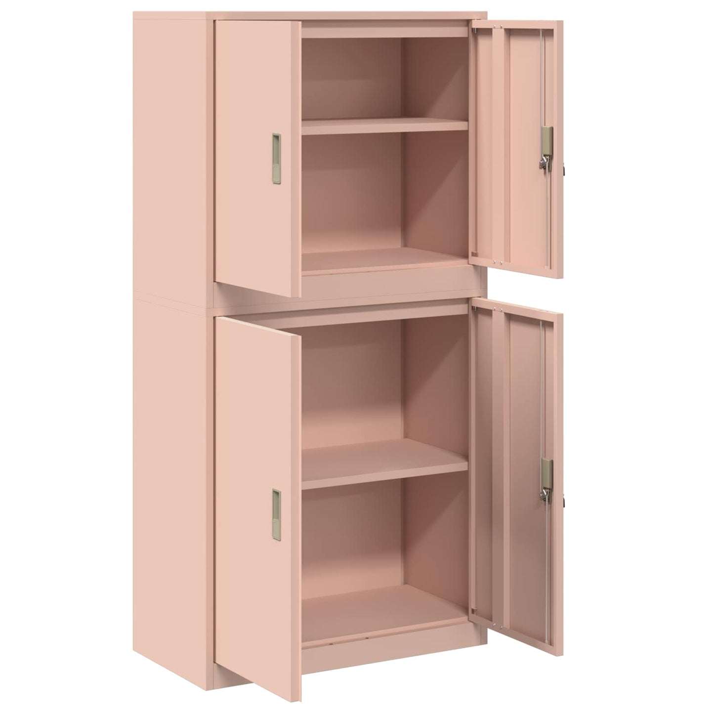 Opbergkast 2 st Roze 80 x 40 x 160 cm Staal Vergrendelbaar