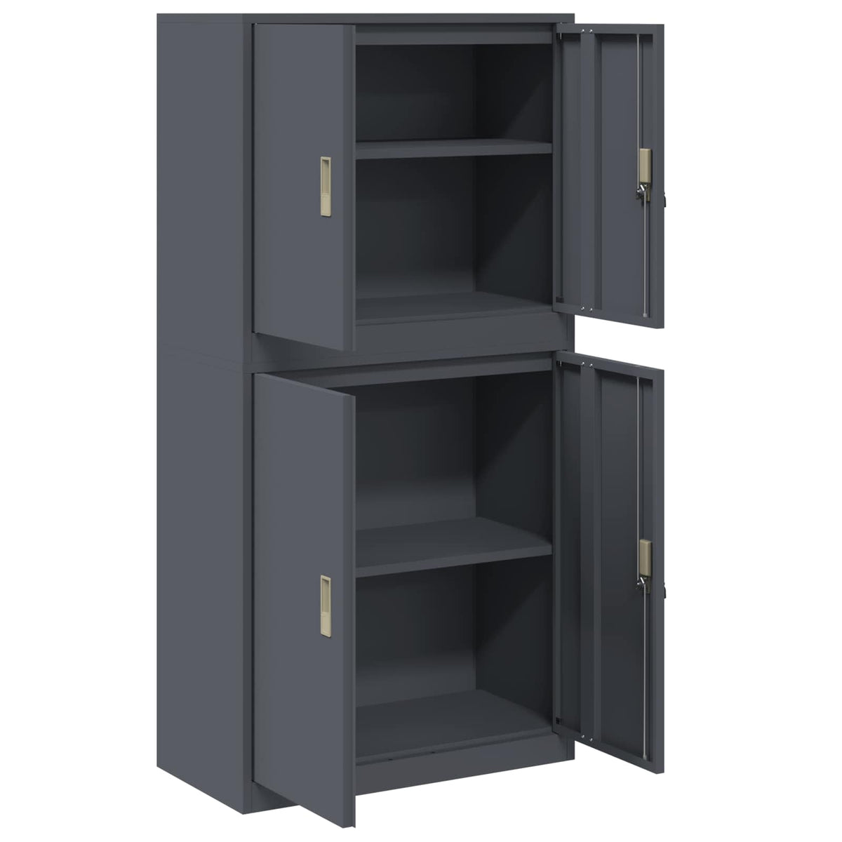 Opbergkast 2 st Antracietkleurig 80 x 40 x 160 cm Staal