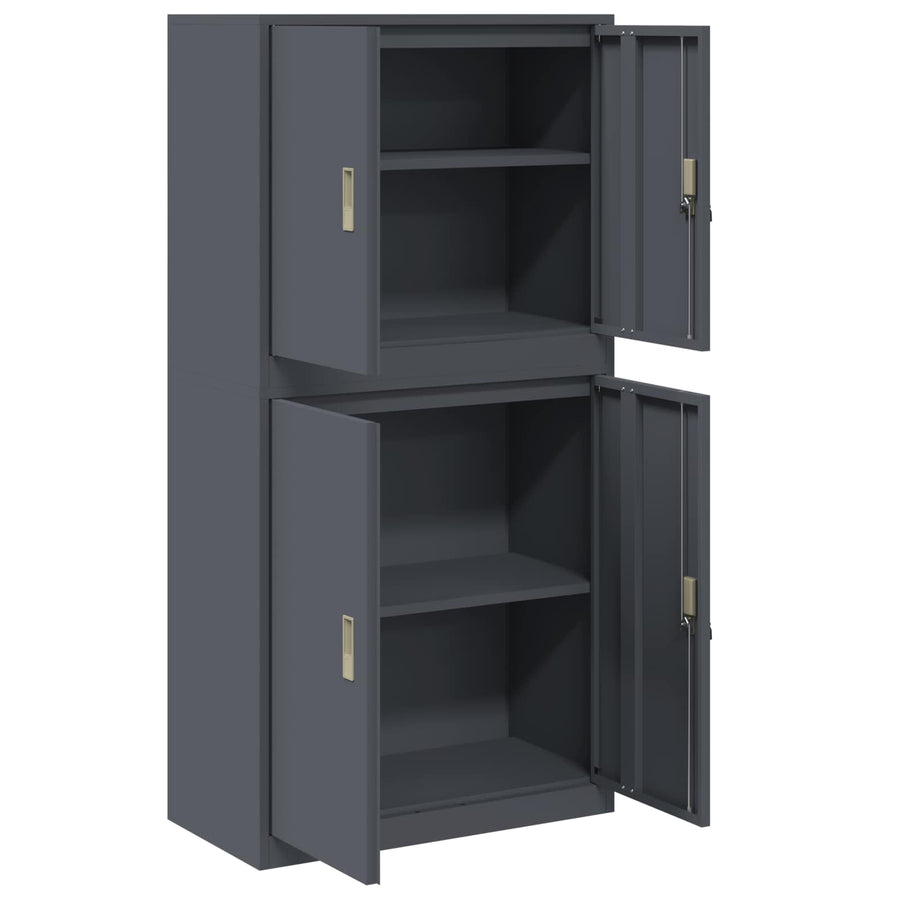 Opbergkast 2 st Antracietkleurig 80 x 40 x 160 cm Staal