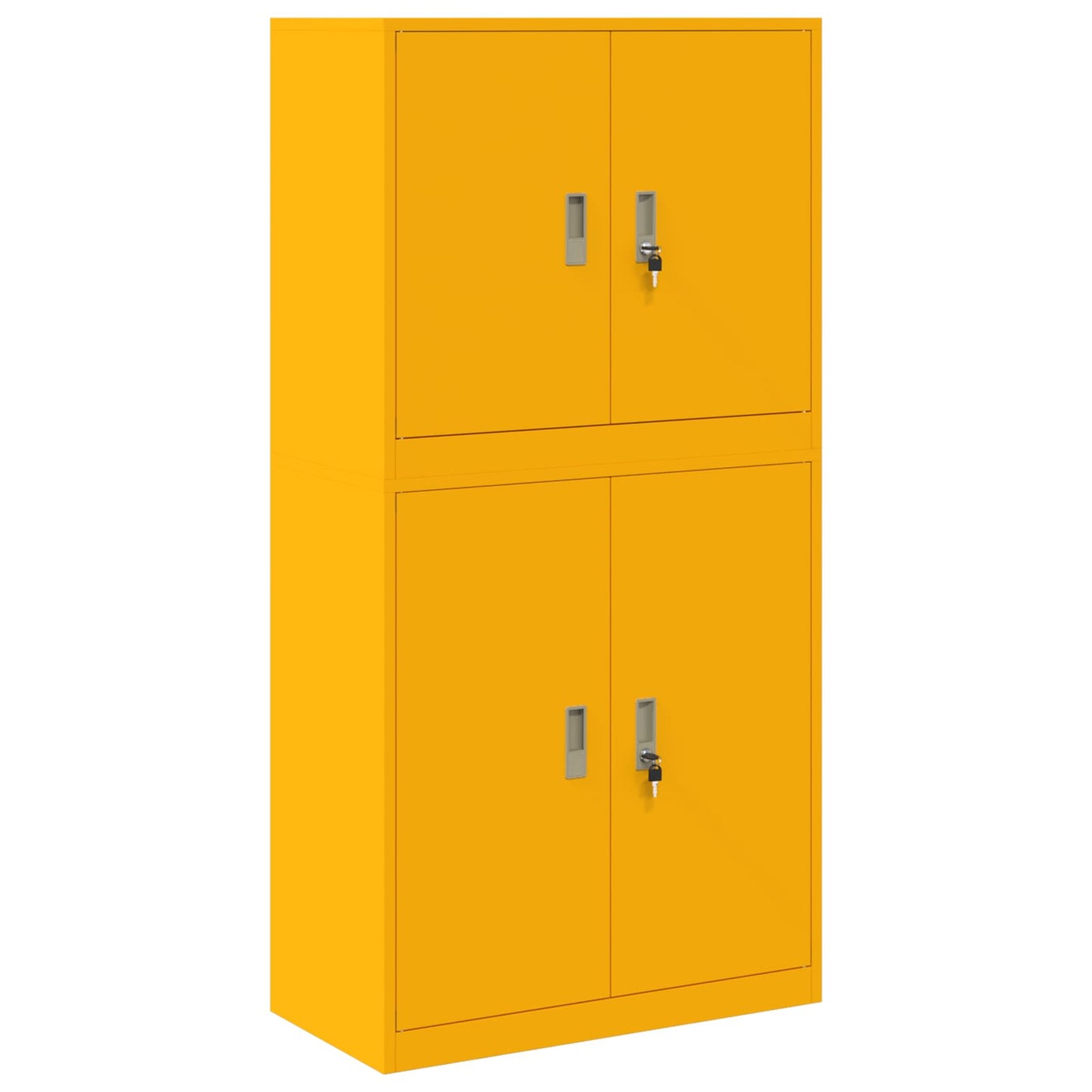 Opbergkast 2 st Mosterdgeel 80 x 40 x 160 cm Staal