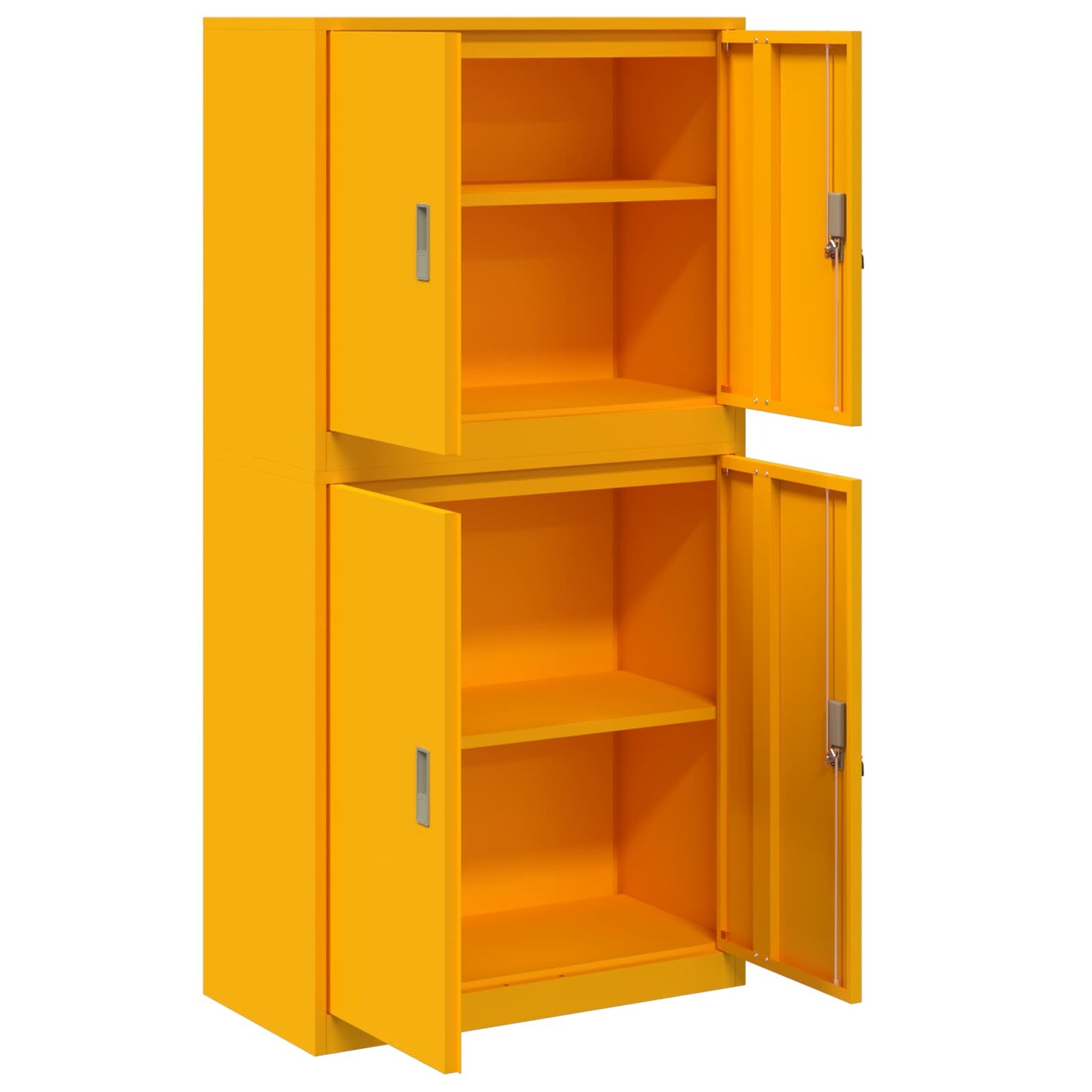 Opbergkast 2 st Mosterdgeel 80 x 40 x 160 cm Staal