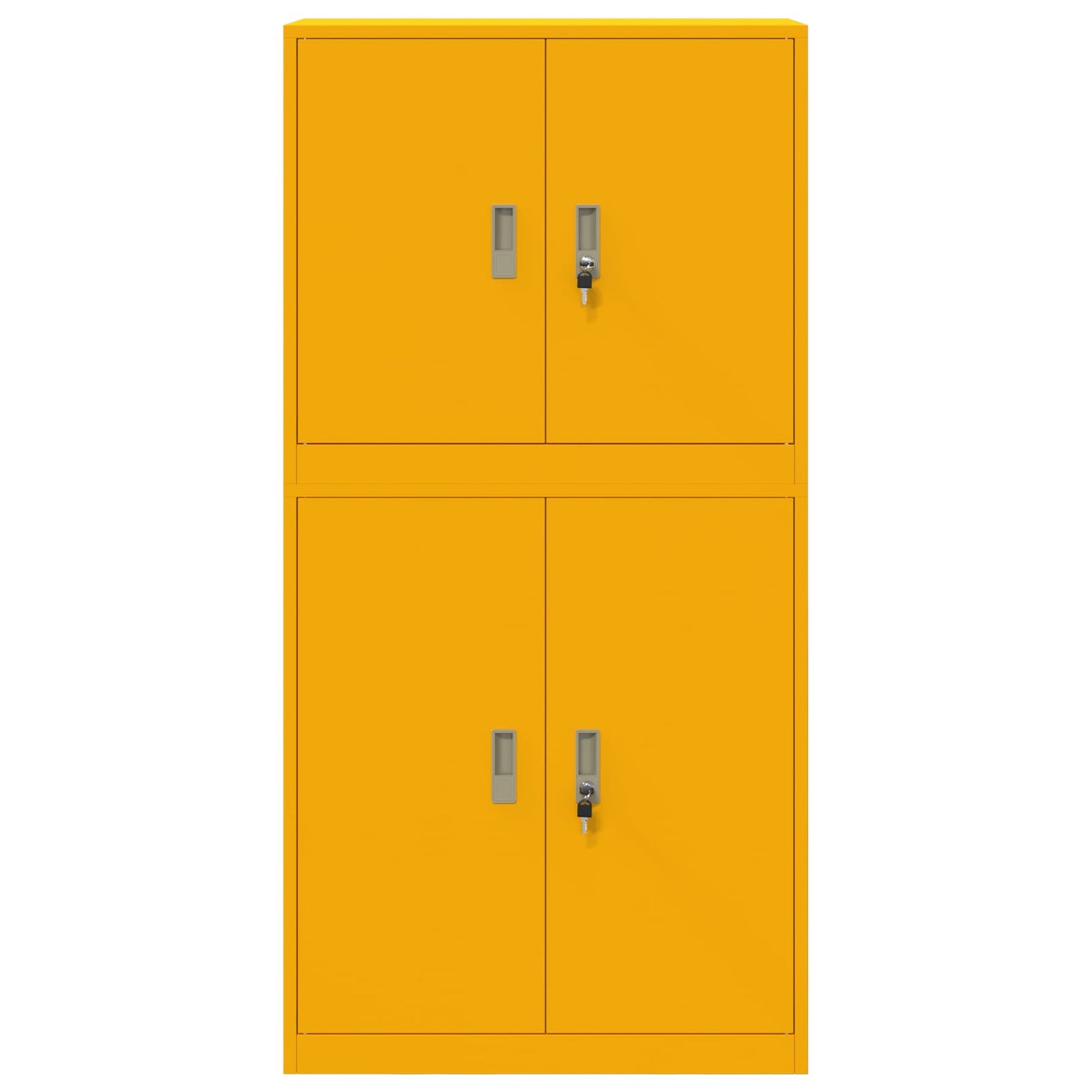 Opbergkast 2 st Mosterdgeel 80 x 40 x 160 cm Staal