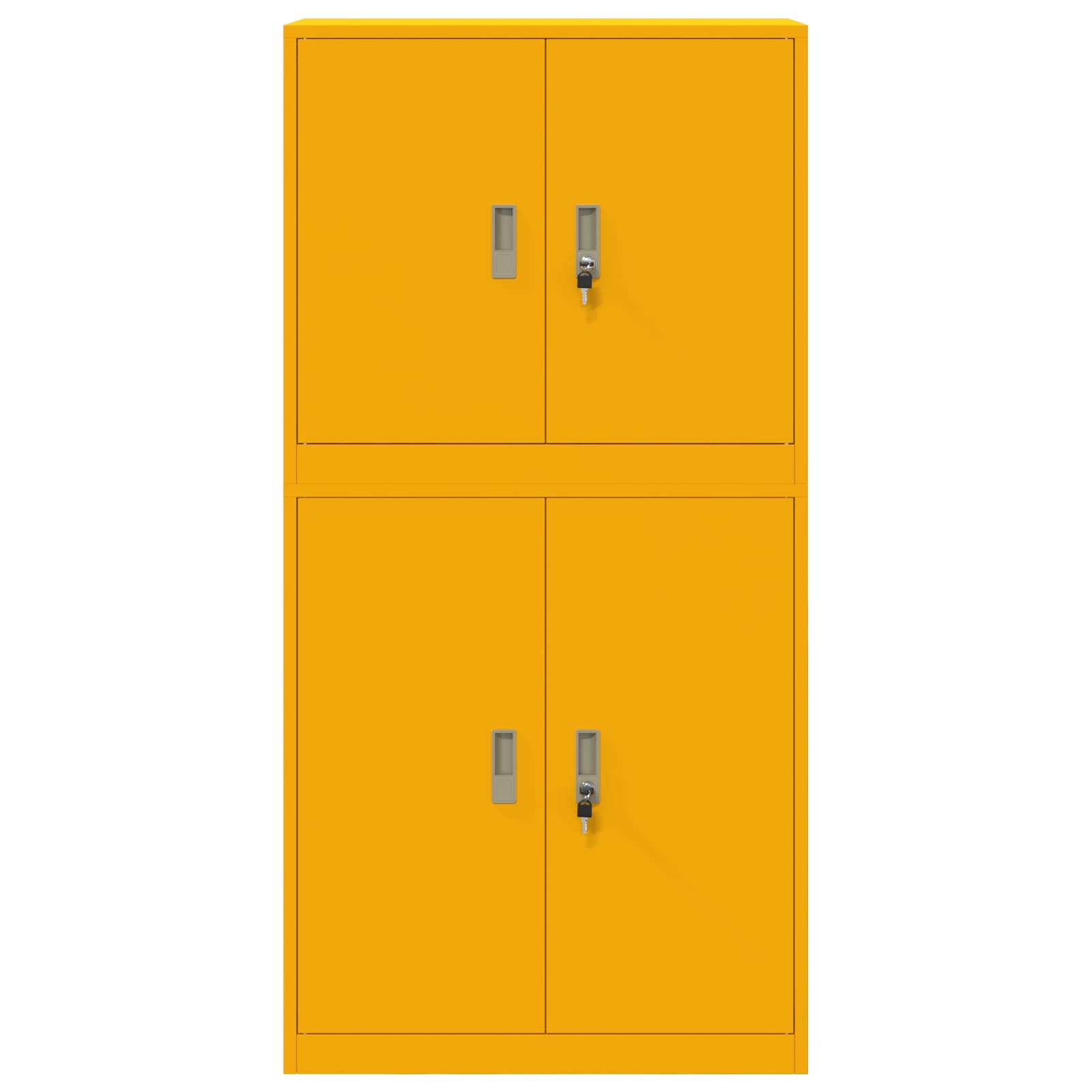 Opbergkast 2 st Mosterdgeel 80 x 40 x 160 cm Staal