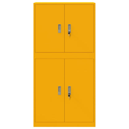 Opbergkast 2 st Mosterdgeel 80 x 40 x 160 cm Staal