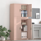 Opbergkast 2 st Roze 80 x 40 x 175 cm Staal Vergrendelbaar