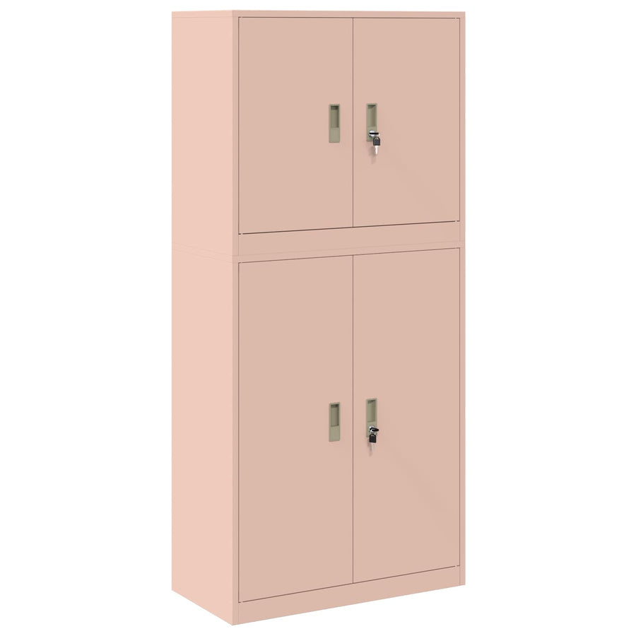 Opbergkast 2 st Roze 80 x 40 x 175 cm Staal Vergrendelbaar