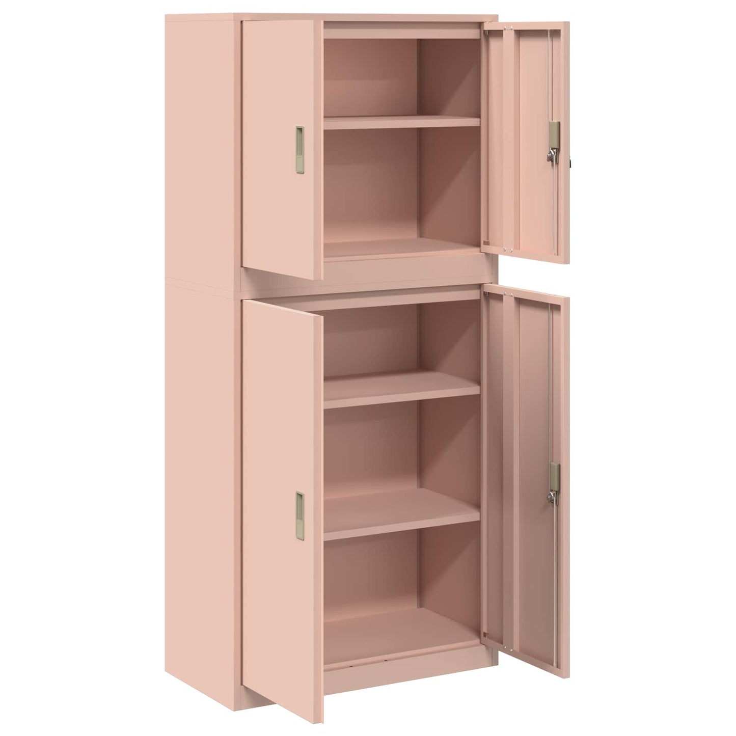 Opbergkast 2 st Roze 80 x 40 x 175 cm Staal Vergrendelbaar