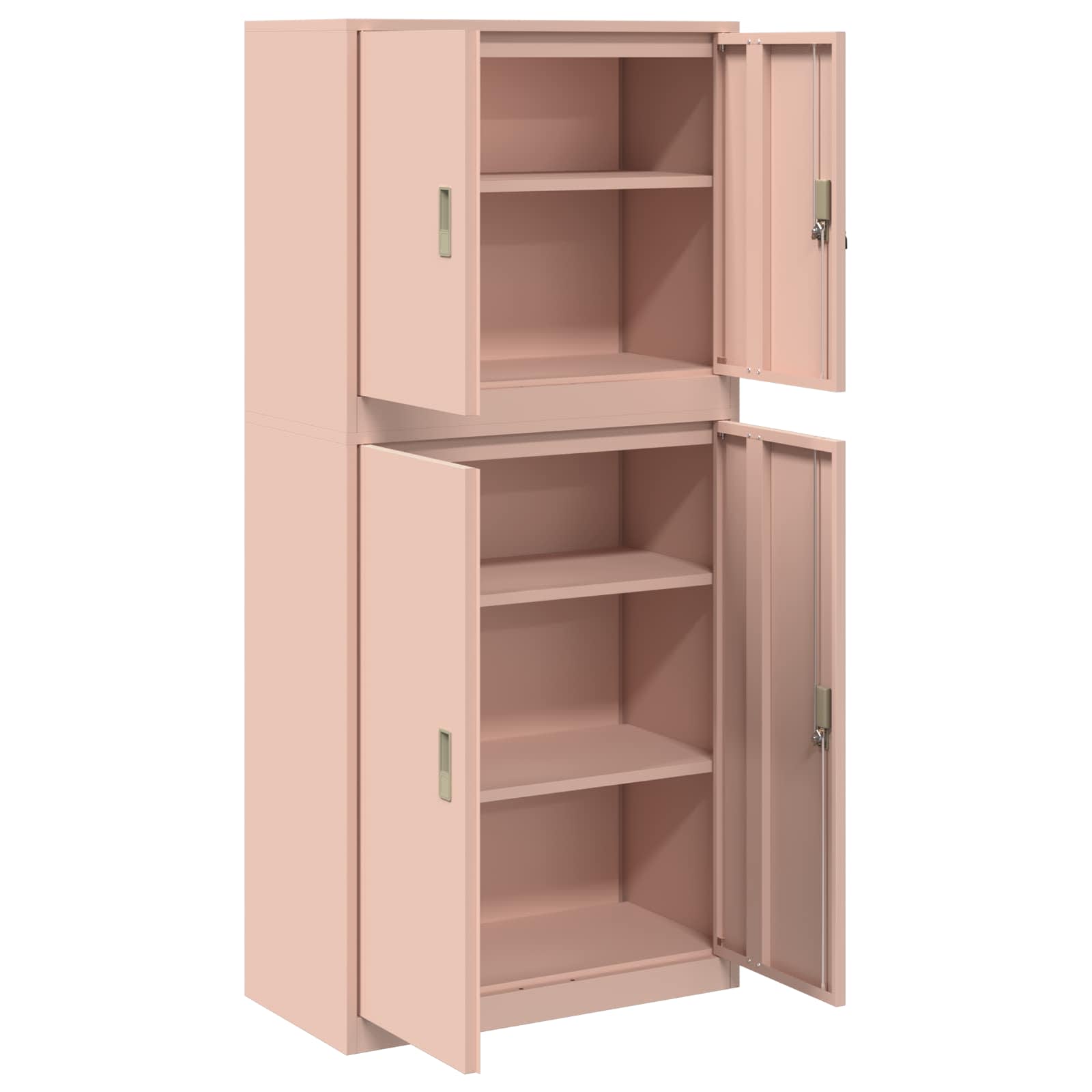 Opbergkast 2 st Roze 80 x 40 x 175 cm Staal Vergrendelbaar