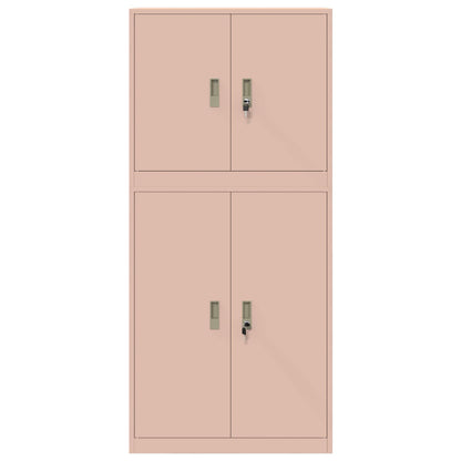 Opbergkast 2 st Roze 80 x 40 x 175 cm Staal Vergrendelbaar