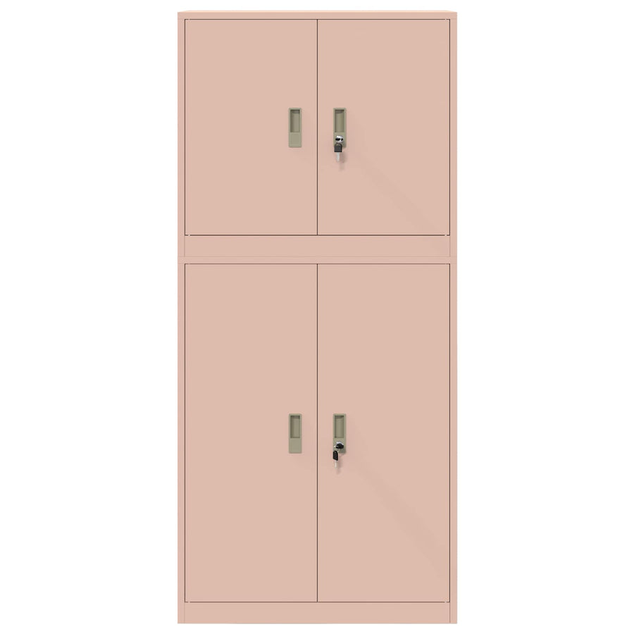 Opbergkast 2 st Roze 80 x 40 x 175 cm Staal Vergrendelbaar