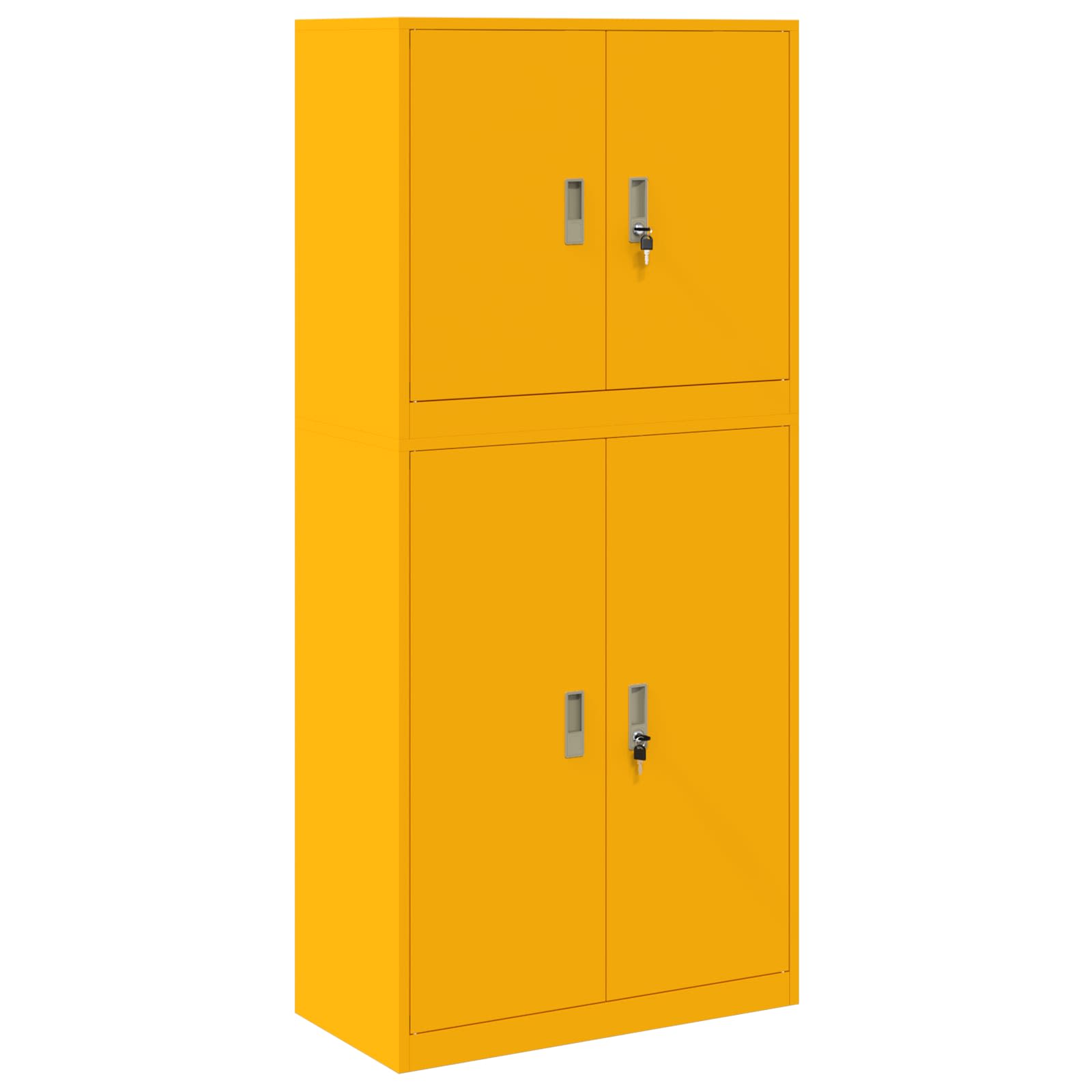 Opbergkast 2 st Mosterdgeel 80 x 40 x 175 cm Staal