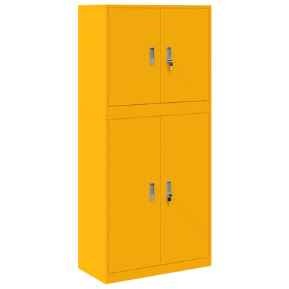 Opbergkast 2 st Mosterdgeel 80 x 40 x 175 cm Staal
