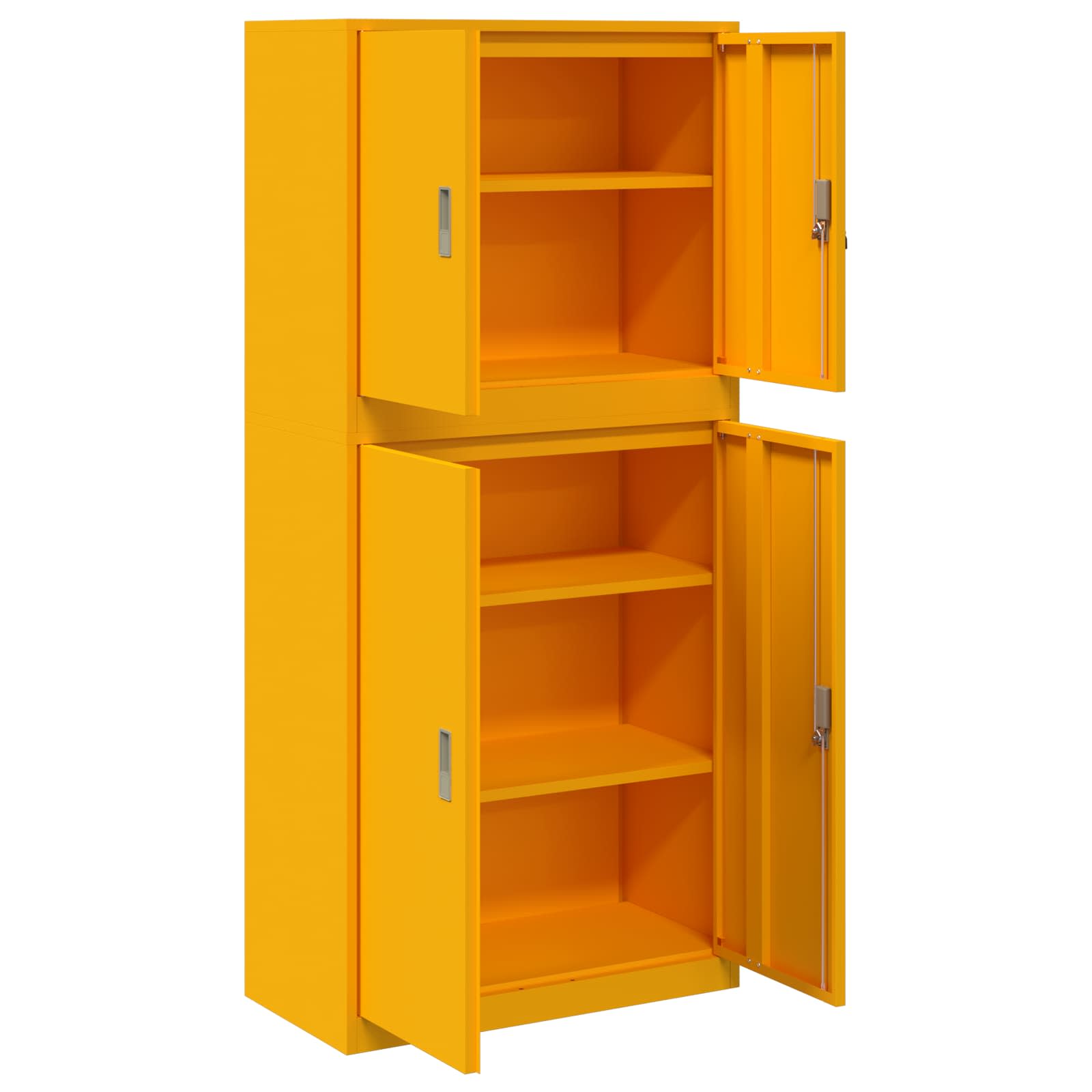Opbergkast 2 st Mosterdgeel 80 x 40 x 175 cm Staal