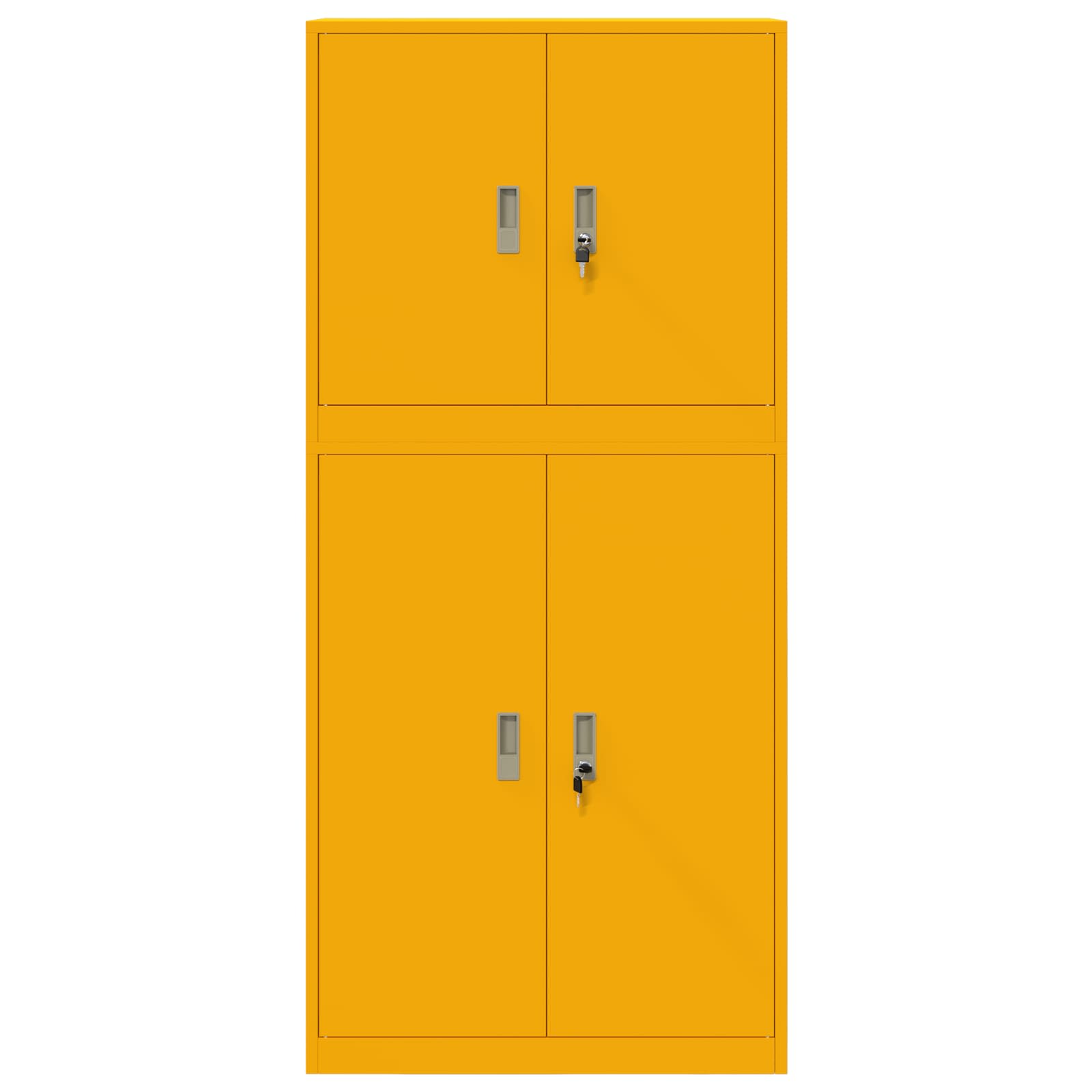 Opbergkast 2 st Mosterdgeel 80 x 40 x 175 cm Staal