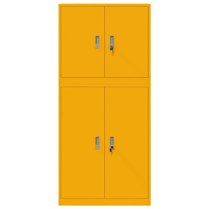Opbergkast 2 st Mosterdgeel 80 x 40 x 175 cm Staal