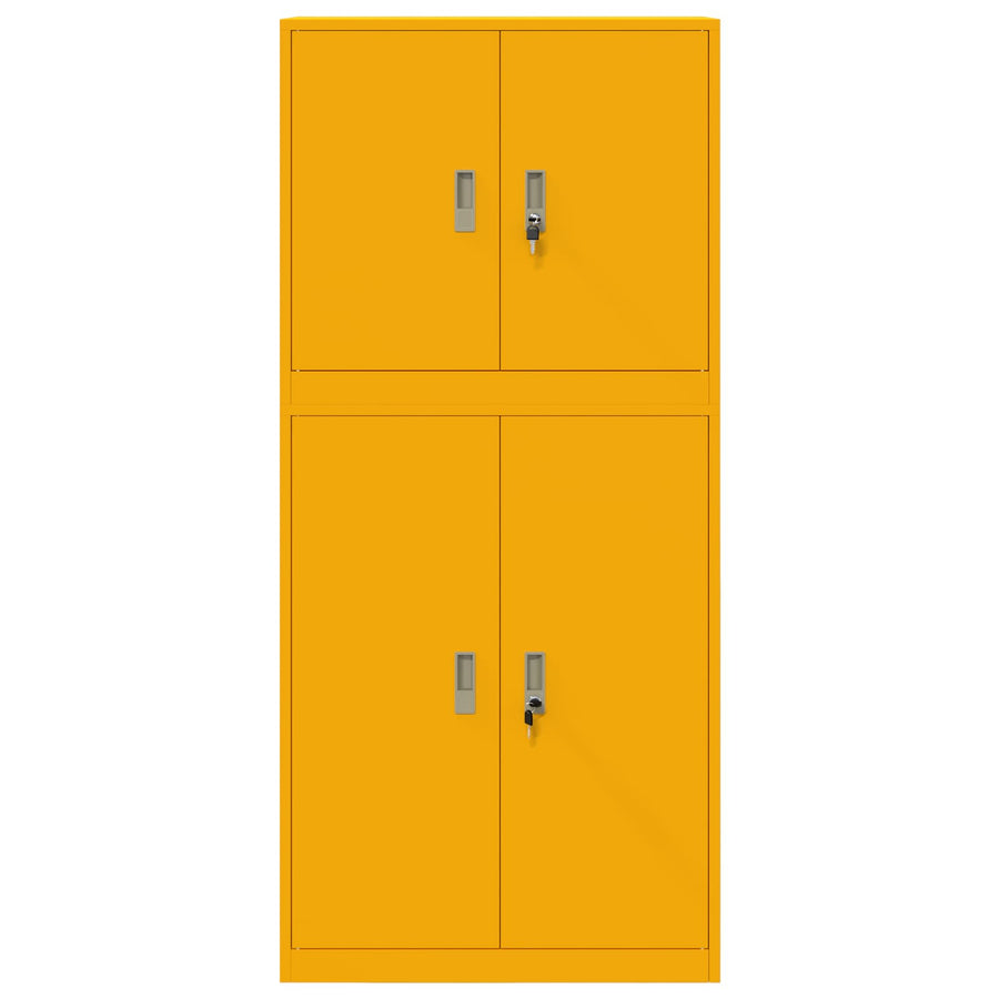 Opbergkast 2 st Mosterdgeel 80 x 40 x 175 cm Staal