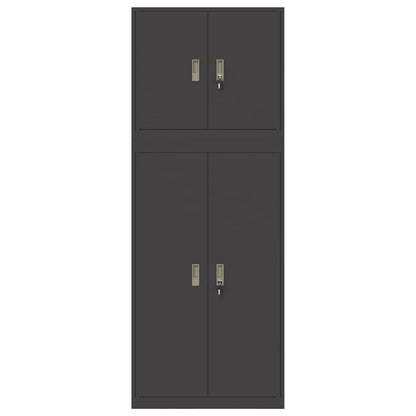 Opbergkast 2 st Zwart 80 x 40 x 210 cm Staal Vergrendelbaar