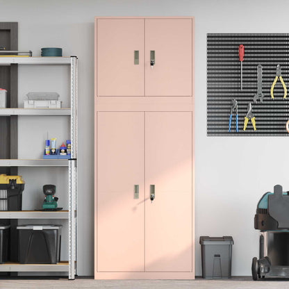Opbergkast 2 st Roze 80 x 40 x 210 cm Staal Vergrendelbaar