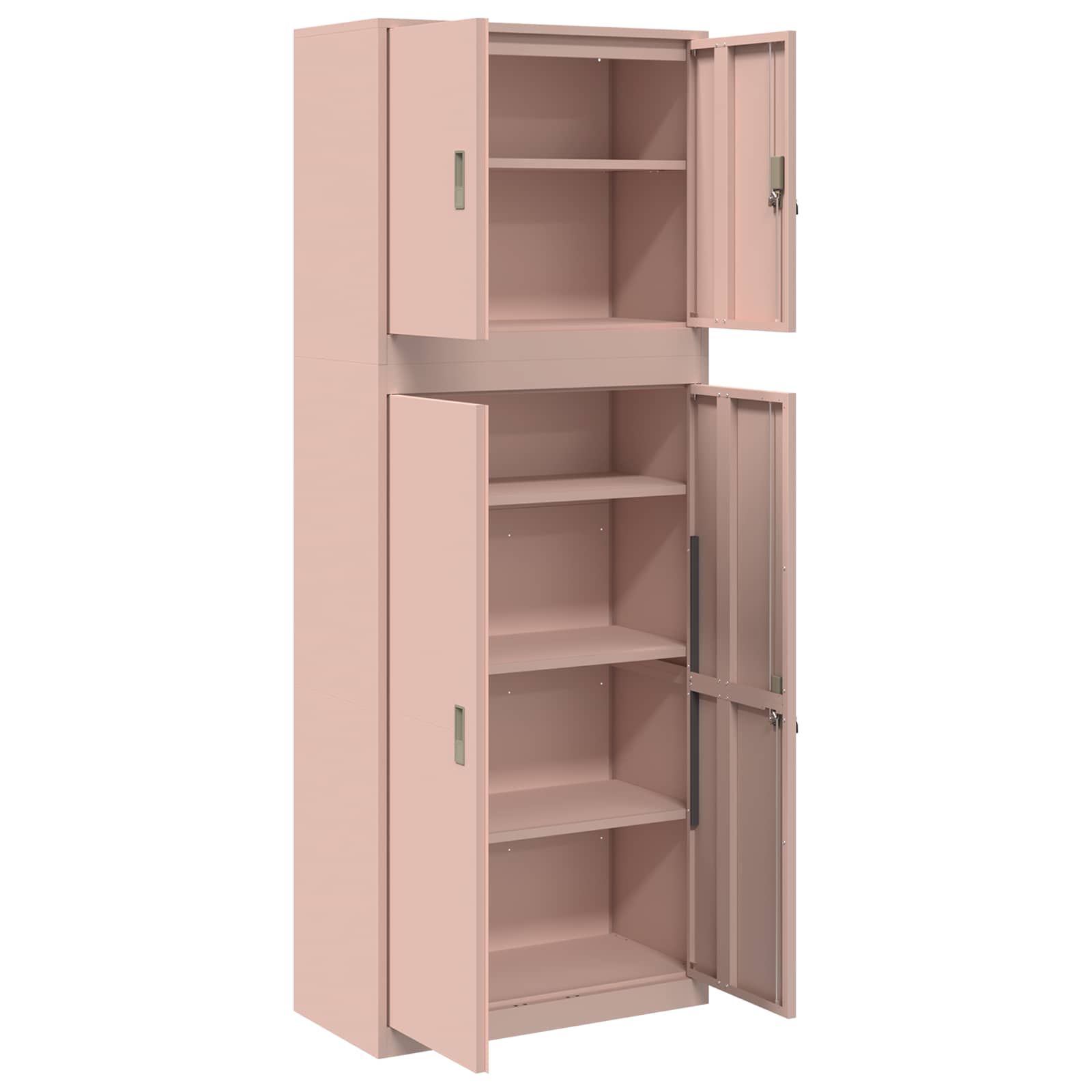 Opbergkast 2 st Roze 80 x 40 x 210 cm Staal Vergrendelbaar