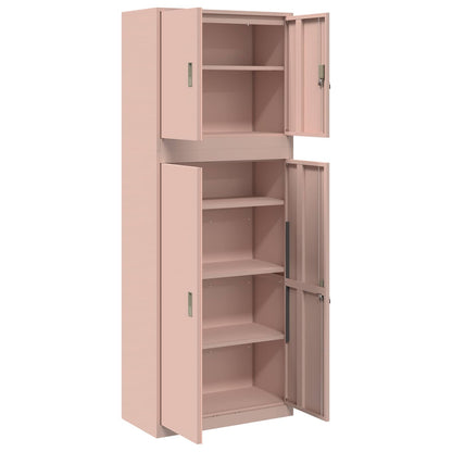 Opbergkast 2 st Roze 80 x 40 x 210 cm Staal Vergrendelbaar