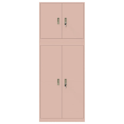 Opbergkast 2 st Roze 80 x 40 x 210 cm Staal Vergrendelbaar
