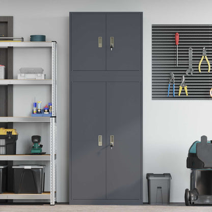 Opbergkast 2 st Antracietkleurig 80 x 40 x 210 cm Staal