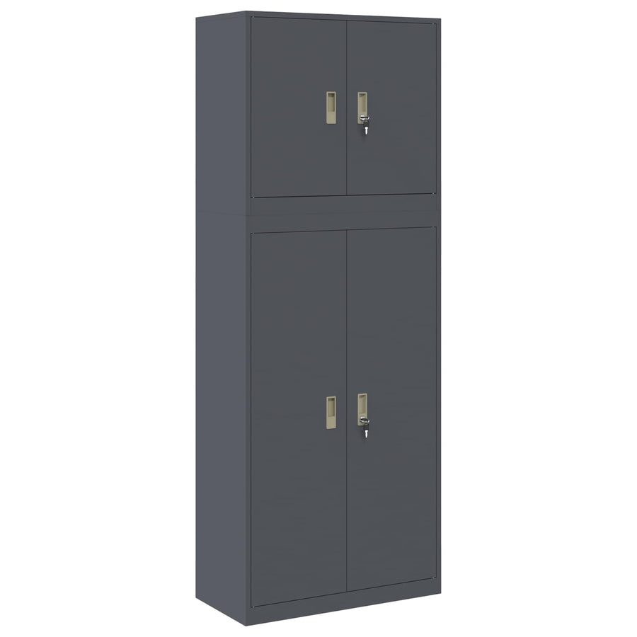 Opbergkast 2 st Antracietkleurig 80 x 40 x 210 cm Staal