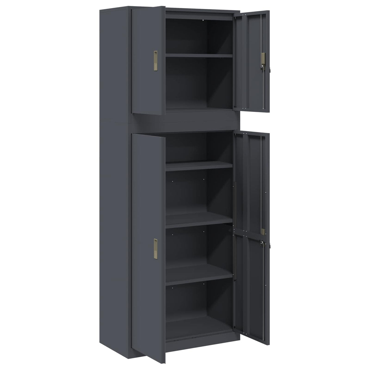 Opbergkast 2 st Antracietkleurig 80 x 40 x 210 cm Staal