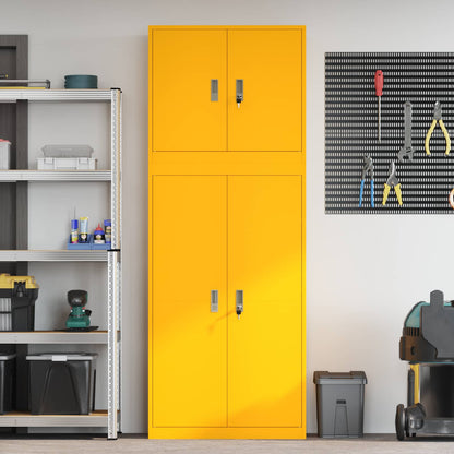 Opbergkast 2 st Mosterdgeel 80 x 40 x 210 cm Staal