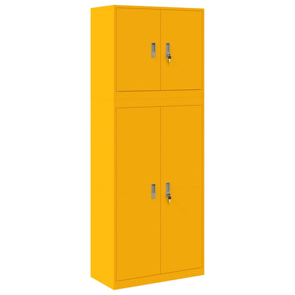 Opbergkast 2 st Mosterdgeel 80 x 40 x 210 cm Staal