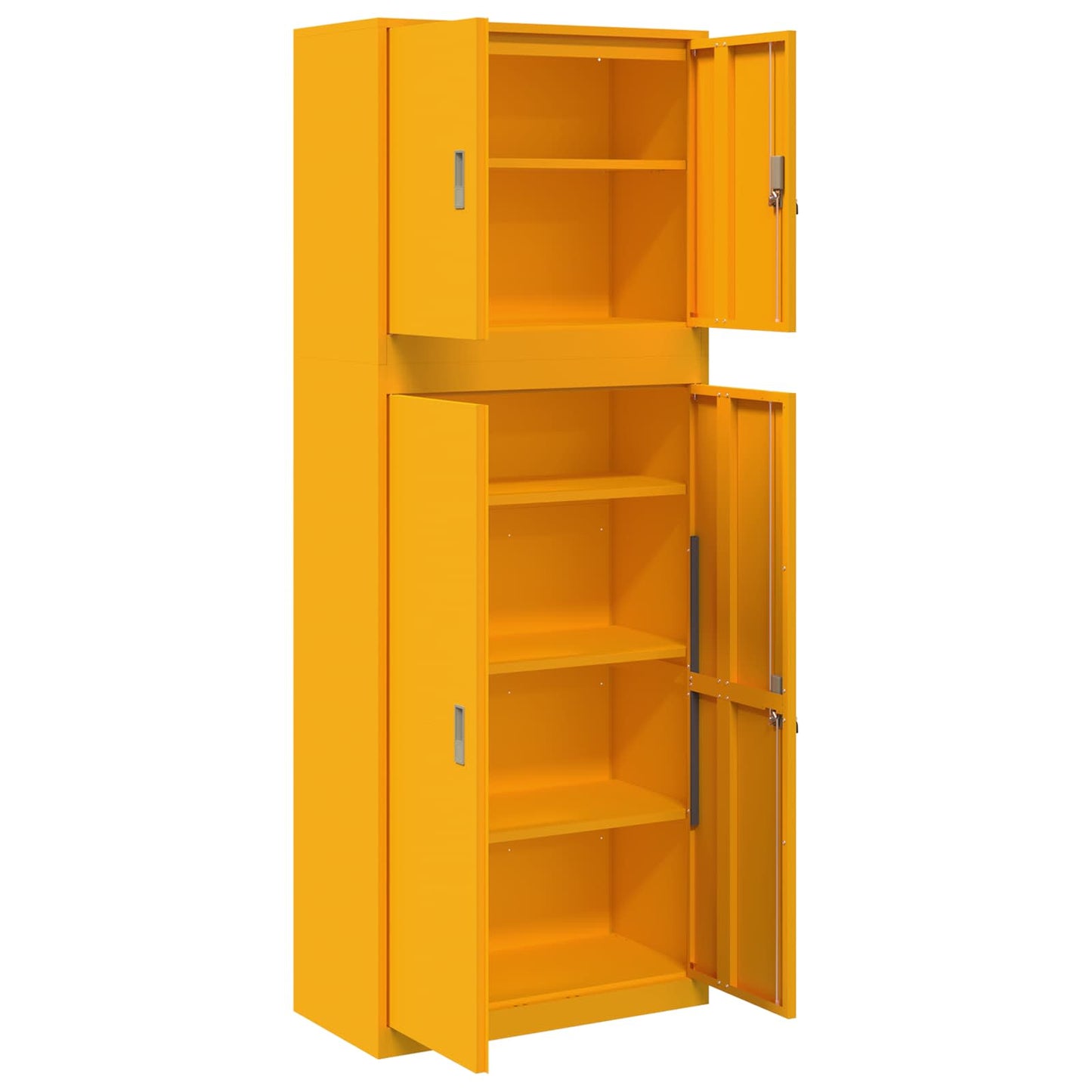 Opbergkast 2 st Mosterdgeel 80 x 40 x 210 cm Staal