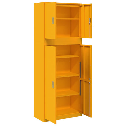 Opbergkast 2 st Mosterdgeel 80 x 40 x 210 cm Staal