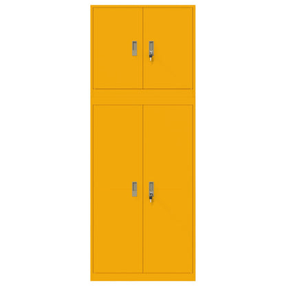Opbergkast 2 st Mosterdgeel 80 x 40 x 210 cm Staal