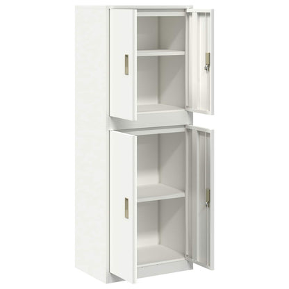 Opbergkast 2 st Wit 60 x 40 x 160 cm Staal Vergrendelbaar