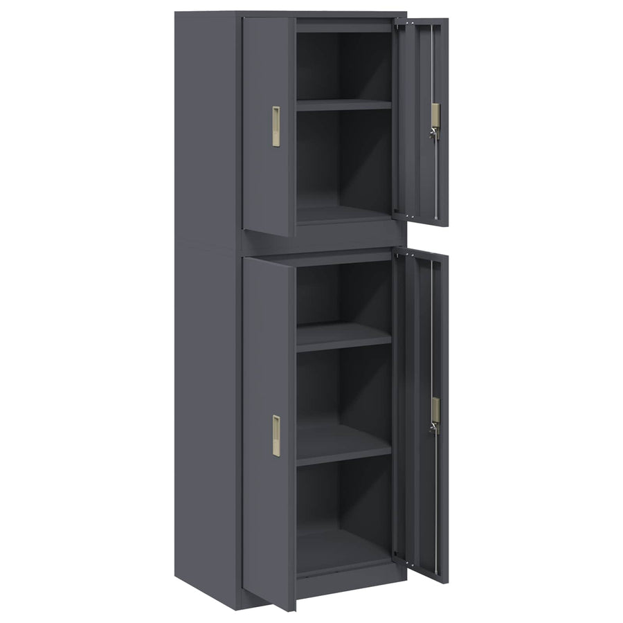 Opbergkast 2 st Antracietkleurig 60 x 40 x 175 cm Staal