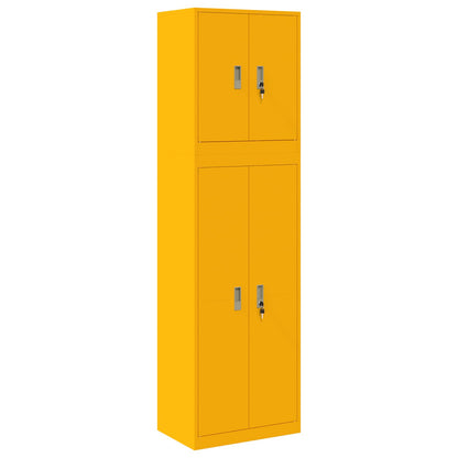 Opbergkast 2 st Mosterdgeel 60 x 40 x 210 cm Staal