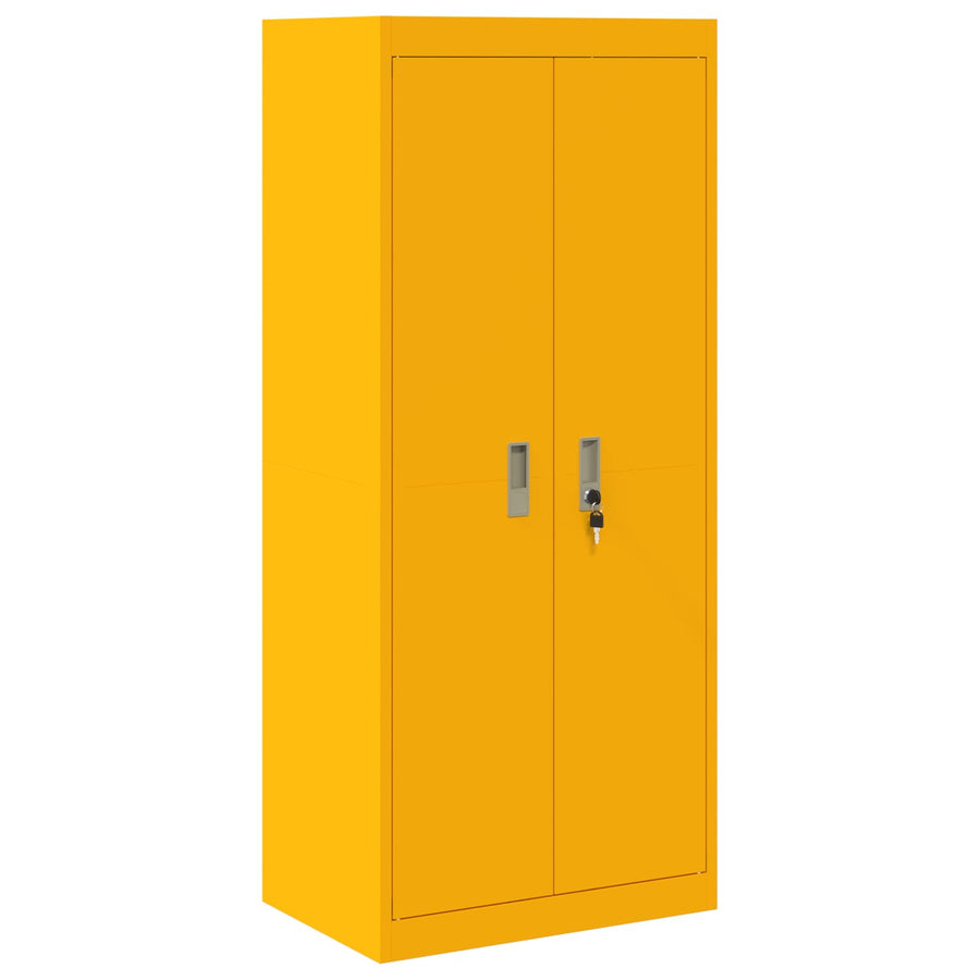 Opbergkast 2 st Mosterdgeel 60 x 40 x 210 cm Staal