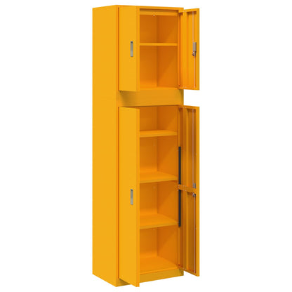Opbergkast 2 st Mosterdgeel 60 x 40 x 210 cm Staal