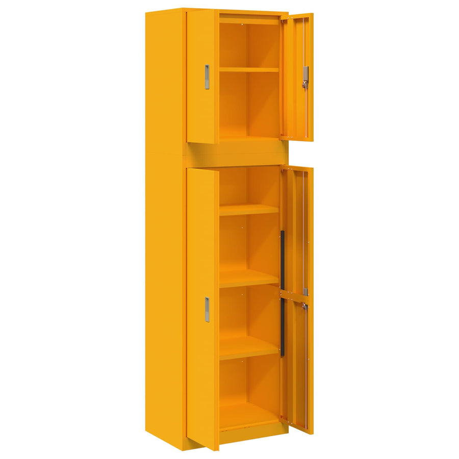 Opbergkast 2 st Mosterdgeel 60 x 40 x 210 cm Staal