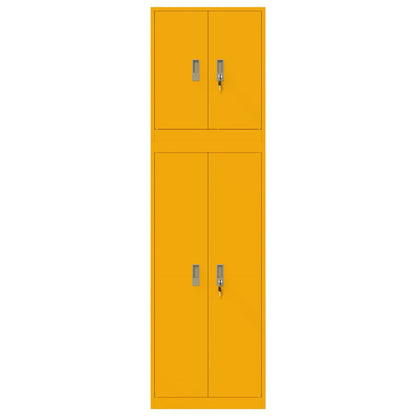 Opbergkast 2 st Mosterdgeel 60 x 40 x 210 cm Staal