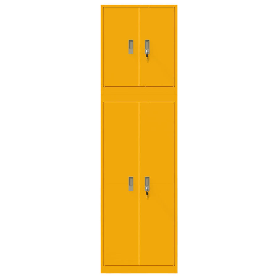 Opbergkast 2 st Mosterdgeel 60 x 40 x 210 cm Staal