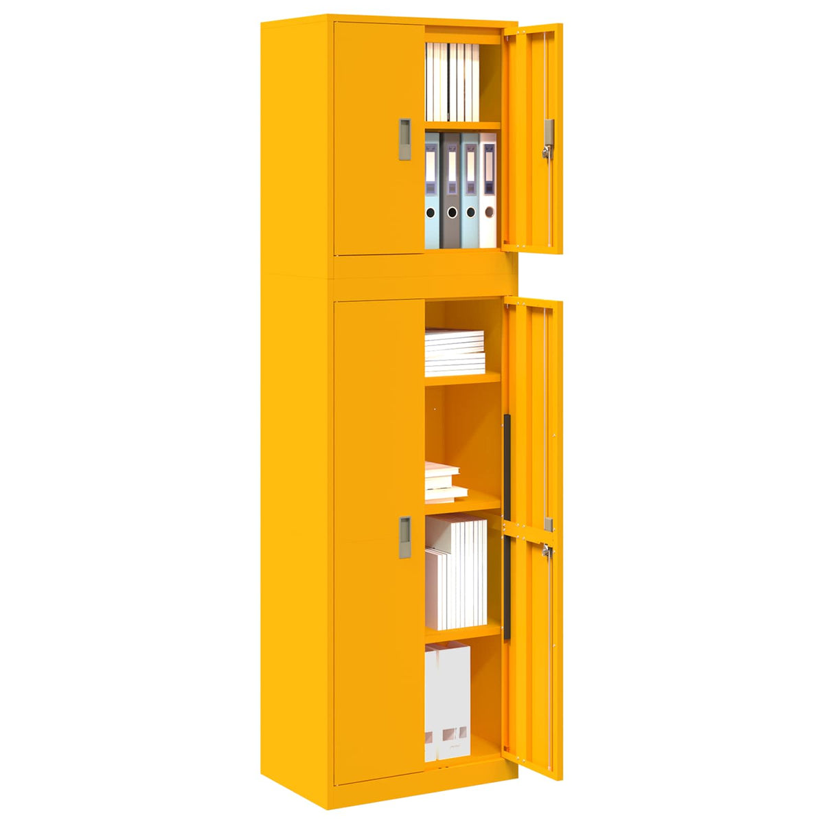 Opbergkast 2 st Mosterdgeel 60 x 40 x 210 cm Staal