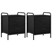 Nachtkastjes set 2 stuks zwart eiken 40x30x50 cm